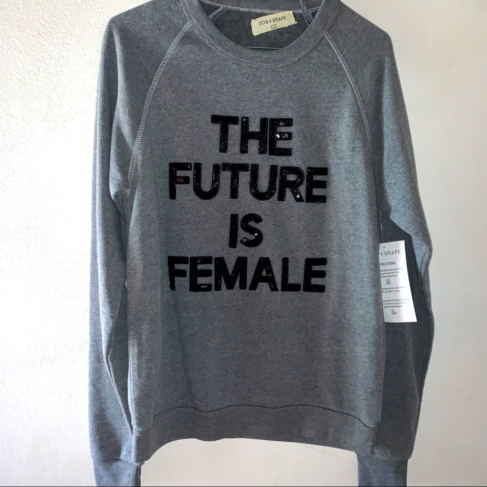 SOLDBow & drape the future is female grey crewneck - Picture 2 of 4